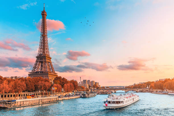 Eiffel Tower at sunset, representing Parisian Rhapsody